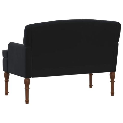Ljubavni kauč s gumbima Crna 111 x 65 x 79 cm Baršun - Crna Cijena