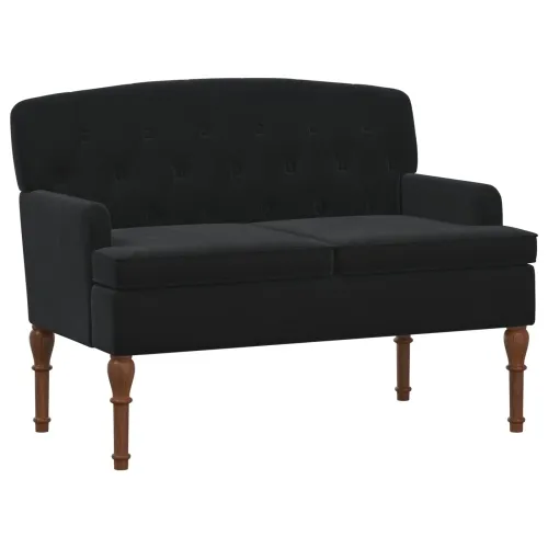 Ljubavni kauč s gumbima Crna 111 x 65 x 79 cm Baršun - Crna Cijena