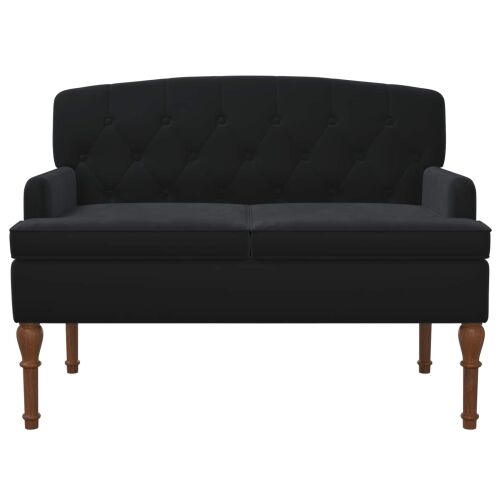 Ljubavni kauč s gumbima Crna 111 x 65 x 79 cm Baršun - Crna Cijena