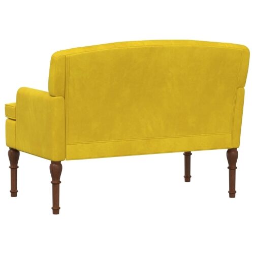 Ljubavni kauč s gumbima Svijetlo žuta 111 x 65 x 79 cm Baršun - Svjetložuta Cijena