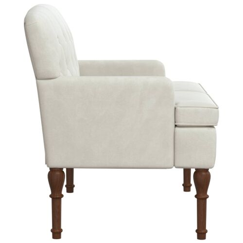 Ljubavni kauč s gumbima Krem 111 x 65 x 79 cm Baršun - Krem Cijena