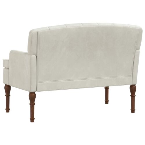 Ljubavni kauč s gumbima Krem 111 x 65 x 79 cm Baršun - Krem Cijena