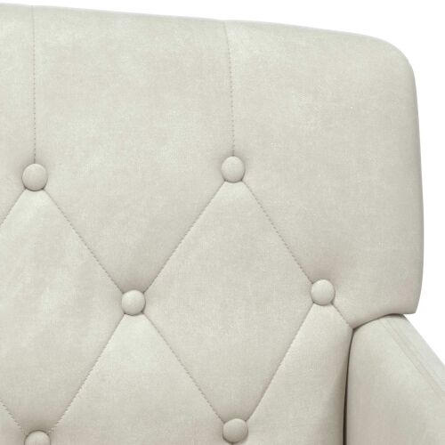 Ljubavni kauč s gumbima Krem 111 x 65 x 79 cm Baršun - Krem Cijena