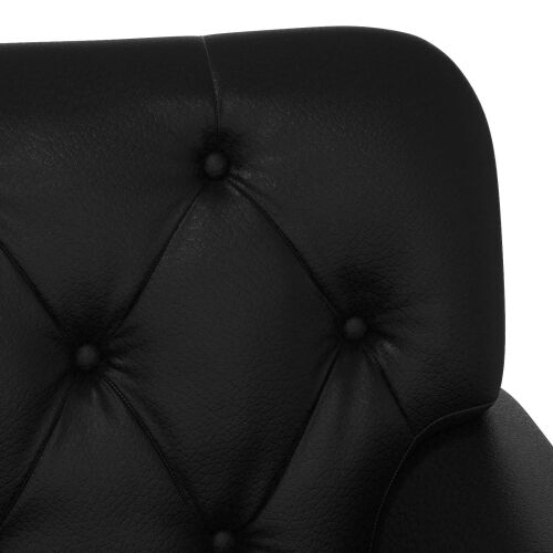 Ljubavni kauč s gumbima Crna 120 x 65 x 77 cm Umjetna koža - Crna Cijena