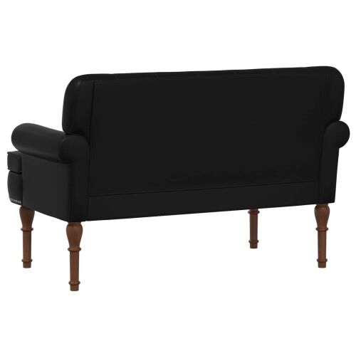 Ljubavni kauč s gumbima Crna 120 x 65 x 77 cm Umjetna koža - Crna Cijena
