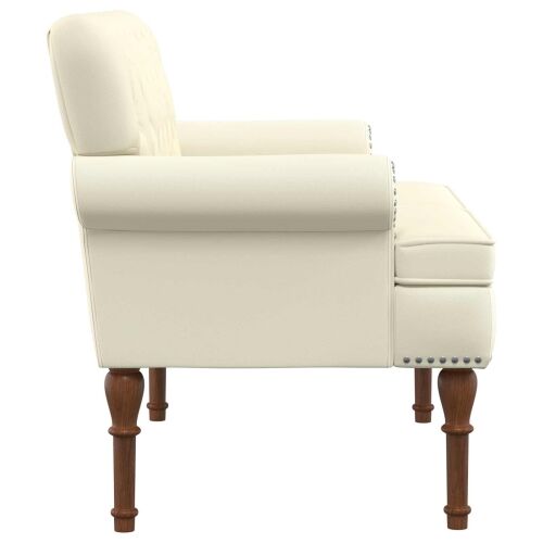 Ljubavni kauč s gumbima Krem 120 x 65 x 77 cm Umjetna koža - Krem Cijena