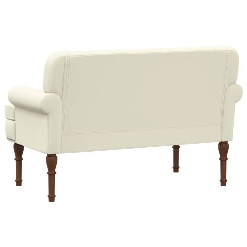 Ljubavni kauč s gumbima Krem 120 x 65 x 77 cm Umjetna koža - Krem Cijena