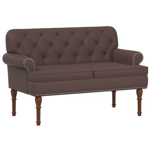 Ljubavni kauč s gumbima Smeđa 120 x 65 x 77 cm Umjetna koža - Smeđa Cijena