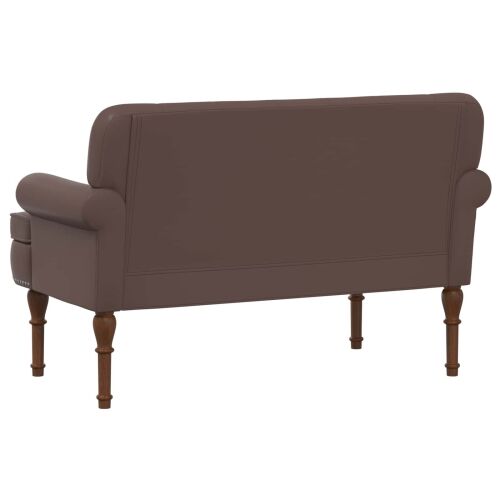 Ljubavni kauč s gumbima Smeđa 120 x 65 x 77 cm Umjetna koža - Smeđa Cijena