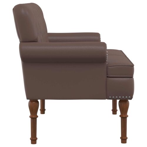 Ljubavni kauč s gumbima Smeđa 120 x 65 x 77 cm Umjetna koža - Smeđa Cijena