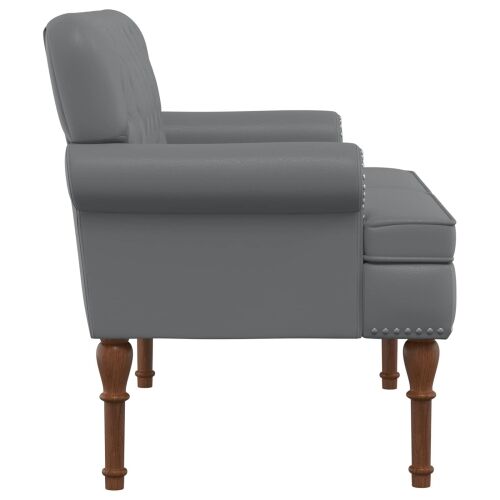 Ljubavni kauč s gumbima Siva 120 x 65 x 77 cm Umjetna koža - Siva Cijena