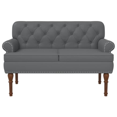 Ljubavni kauč s gumbima Siva 120 x 65 x 77 cm Umjetna koža - Siva Cijena