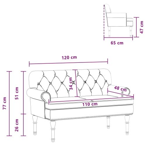 Ljubavni kauč s gumbima Boja cappuccina 120 x 65 x 77 cm - Boja cappuccina Cijena