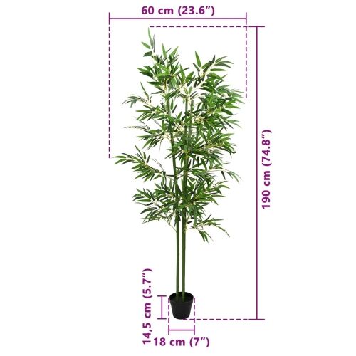 Umjetno bambusovo drvo 2 kom. Zelena 60 x 18 x 190 cm - 190 cm 2 Cijena