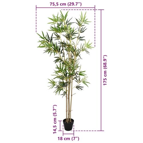 Umjetno bambusovo drvo Zelena 75,5 x 18 x 175 cm - 170 cm Cijena