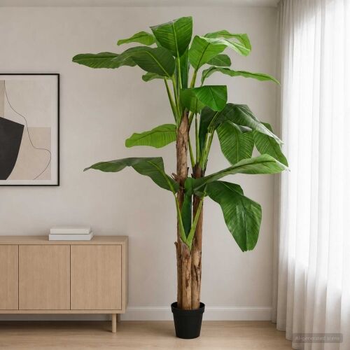 Umjetno banana drvo Zelena 125 x 25 x 250 cm Tkanina i bambus Cijena