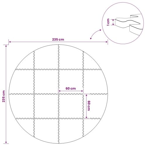 Podloga za bazen 16 kom. Ø 235 cm Kružni EVA pjenasti materijal - Crna Ø 235 cm Cijena