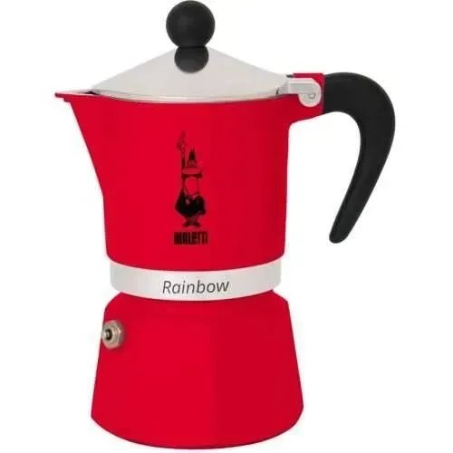 Talijanska Moka za kavu - Bialetti Rainbow Crvena 60 ml - OUTLET – OTVORENA AMBALAŽA  Cijena
