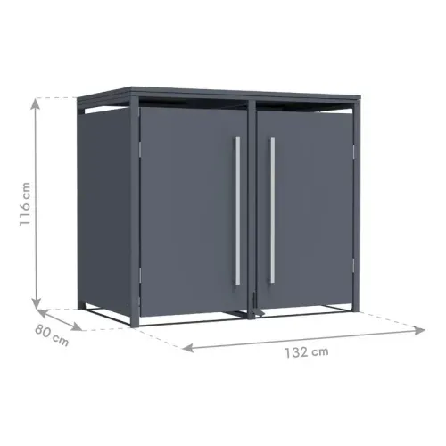 Westmann -&nbsp; Metalno spremište za kante za smeće s nožnom pedalom | Pedura 2 | 2x240L | antracit - BRANDED IN GERMANY Cijena