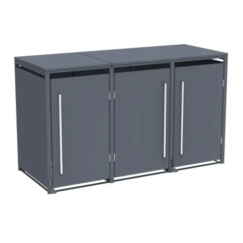 Westmann -&nbsp; Metalno spremište za kante za smeće s nožnom pedalom | Pedura 3 | 3x240L | antracit - BRANDED IN GERMANY Cijena