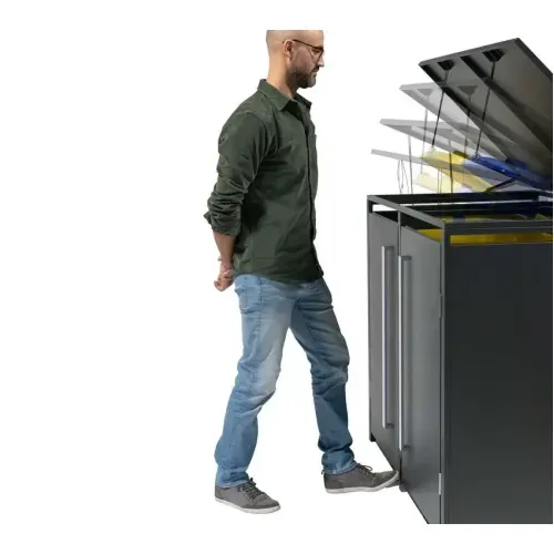 Westmann -&nbsp; Metalno spremište za kante za smeće s nožnom pedalom | Pedura 4 | 4x240L | antracit - BRANDED IN GERMANY Cijena