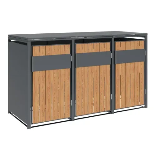Westmann Varius 3 | Spremište za 3 kante za smeće | 3 x 240L | Drveni izgled - BRANDED IN GERMANY Cijena
