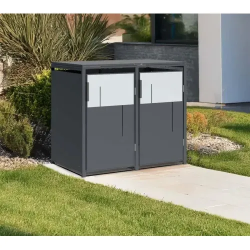 Westmann Tonus 2 | Metalno spremište za 2 kante za smeće | 2 x 240L | Antracit - BRANDED IN GERMANY Cijena