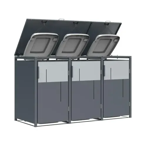Westmann Tonus 3 | Metalno spremište za 3 kante za smeće | 3 x 240L | Antracit - BRANDED IN GERMANY Cijena