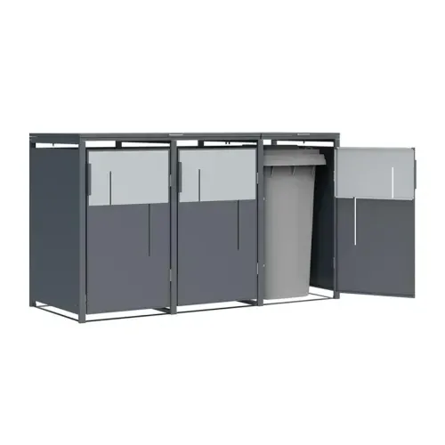 Westmann Tonus 3 | Metalno spremište za 3 kante za smeće | 3 x 240L | Antracit - BRANDED IN GERMANY Cijena