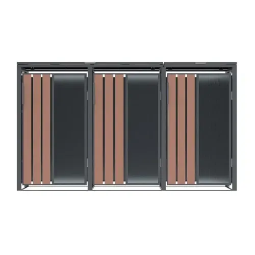 Westmann Status 3 | Metalno spremište za 3 kante za smeće | 3 x 240 L | Antracit - BRANDED IN GERMANY Cijena
