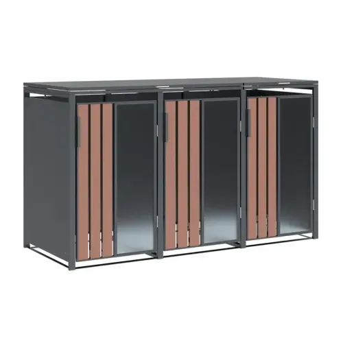 Westmann Status 3 | Metalno spremište za 3 kante za smeće | 3 x 240 L | Antracit - BRANDED IN GERMANY Cijena