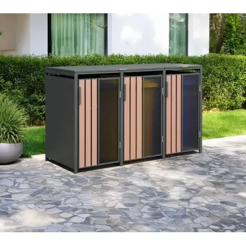 Westmann Status 3 | Metalno spremište za 3 kante za smeće | 3 x 240 L | Antracit - BRANDED IN GERMANY Cijena