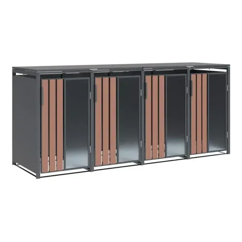 Westmann Status 4 | Metalno spremište za 4 kante za smeće | 4 x 240 L | Antracit - BRANDED IN GERMANY Cijena