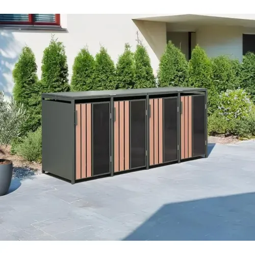 Westmann Status 4 | Metalno spremište za 4 kante za smeće | 4 x 240 L | Antracit - BRANDED IN GERMANY Cijena