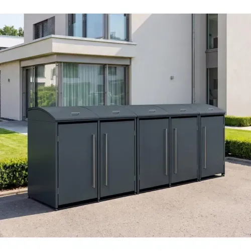 Westmann Moderna 5 | Metalno spremište za 5 kanti za smeće | 5 x 240 L | Antracit - BRANDED IN GERMANY Cijena