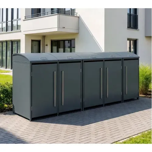 Westmann Moderna 5 | Metalno spremište za 5 kanti za smeće | 5 x 240 L | Antracit - BRANDED IN GERMANY Cijena