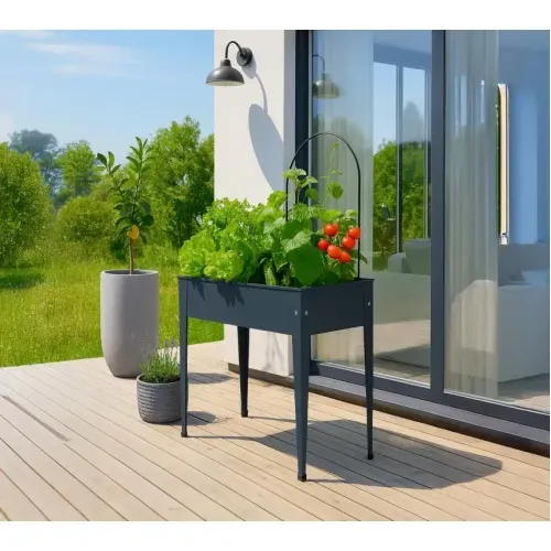 Herstera Garden Urban | Povišena gredica | Visoka tegla za cvijeće | 72 L | 100x40x84 cm - Antracit - BRANDED IN EU Cijena