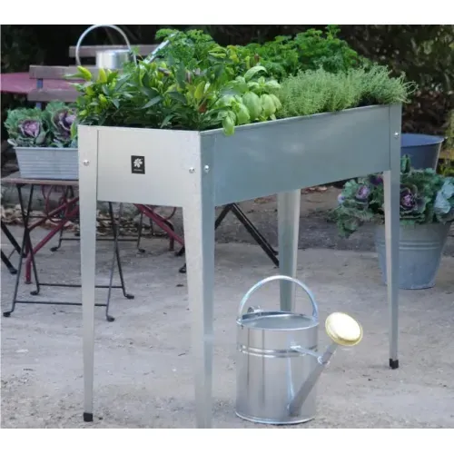 Herstera Garden Urban | Povišena gredica | Visoka tegla za cvijeće | 72 L | 100x40x84 cm - Srebrna - BRANDED IN EU Cijena