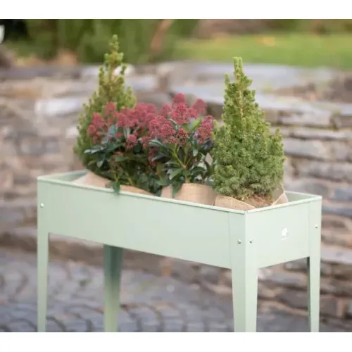 Herstera Garden Urban | Povišena gredica | Visoka tegla za cvijeće | 72 L | 100x40x84 cm - Kaktus zelena - BRANDED IN EU Cijena