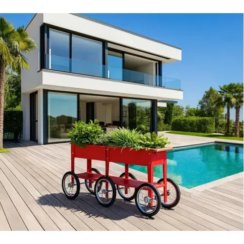 Herstera Garden | Pokretna povišena gredica | 94 L | 186x50x80 cm | Crvena - BRANDED IN EU Cijena