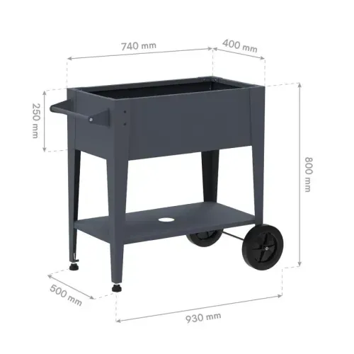 Westmann Mobila | Pokretna povišena gredica | 74 L | 50x93x80 cm | Antracit - BRANDED IN GERMANY Cijena