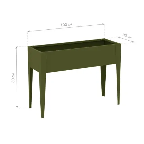 Westmann Vedura M | Balkonska povišena gredica | 60 L | 30x100x80 cm | Maslinasto zelena - BRANDED IN GERMANY Cijena