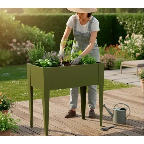 Westmann Vedura S | Balkonska povišena gredica | 60 L | 40x74x80 cm | Maslinasto zelena - BRANDED IN GERMANY Cijena
