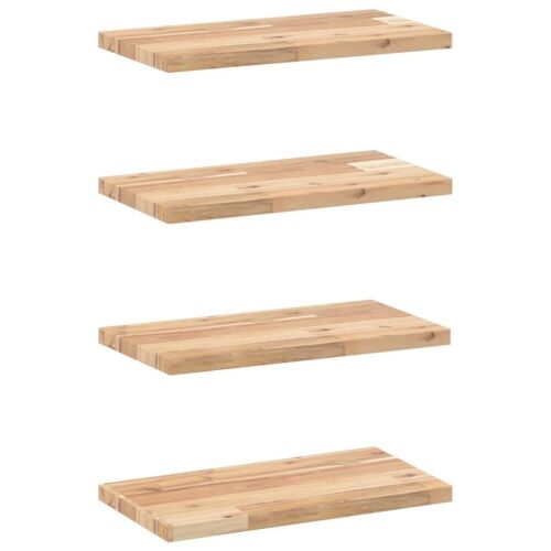 Plutajuće police 4 kom 60x20x2 cm Neobrađeno puno drvo akacije - Prirodna 60 x 20 x 2 cm 4 1 Cijena