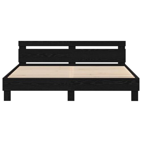 Okvir za krevet Crni hrast 180 x 200 cm Konstruirano drvo - Crni hrast 180 x 200 cm Cijena