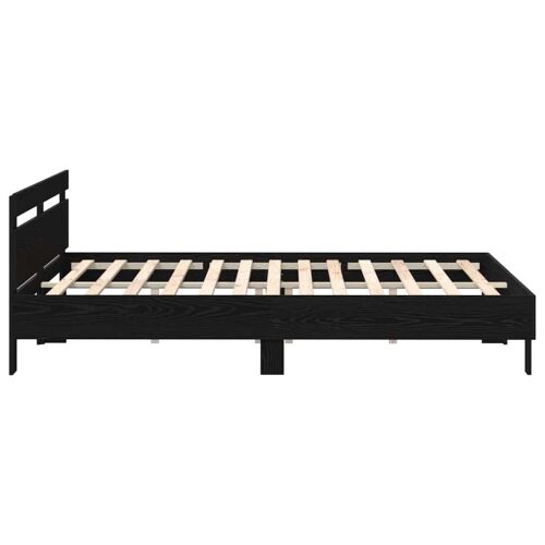 Okvir za krevet Crni hrast 180 x 200 cm Konstruirano drvo - Crni hrast 180 x 200 cm Cijena