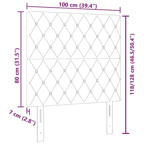 Uzglavlje Crna 100 cm Baršun - Crna 100 cm Visoki uzglavlje Cijena