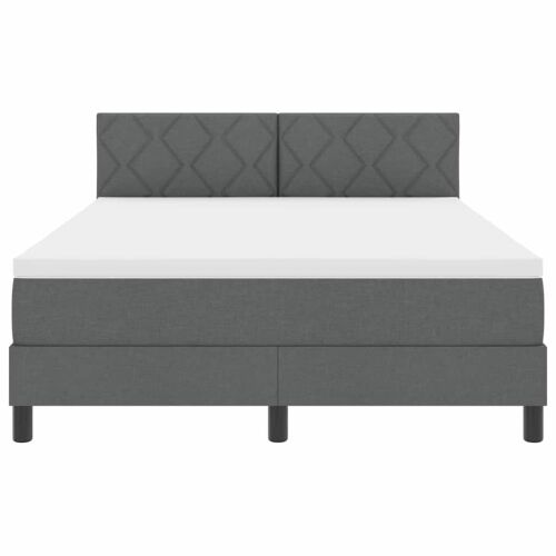 Box spring krevet Tamno siva 140 x 190 cm tkanina - Tamno siva 140 x 190 cm Dizajn s rombovima Cijena