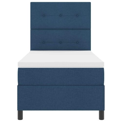 Box spring krevet s uzglavljem Plava 90 x 190 cm tkanina - Plava 90 x 190 cm Prošiveno gumbima Cijena