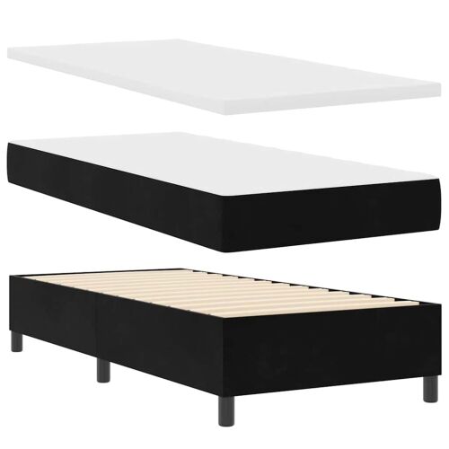 Box spring krevet s madracem Crna 100 x 200 cm Baršun - Crna 100 x 200 cm Kristal s dugmadima Cijena